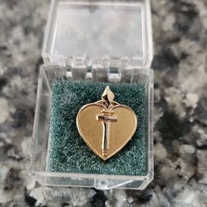 Vintage American Heart Association Heart Flame Torch Pin